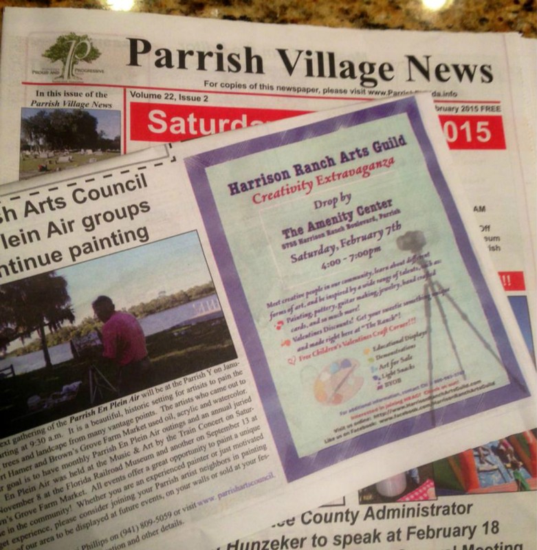 Yea! Parrish Village News Rocks! Check out our flyer in the paper, and join us at our first event - the Creativity Extravaganza! This Saturday from 4-7 PM at the Harrison Ranch Amenity Center!